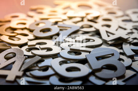 Mathematics abstract background made with solid numbers - Closeup view Stock Photo