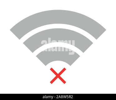 Wireless | No Internet Connection | Signal Icon Stock Vector