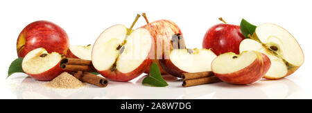 Apples Royal Gala - Panorama on white Background Stock Photo