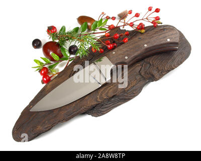 Unique Hunting Knife on white Background Stock Photo