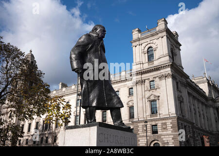 The statue of Winston Churchill in Parliament Square, London, is a bronze sculpture of the former British prime minister Winston Churchill, created by Stock Photo