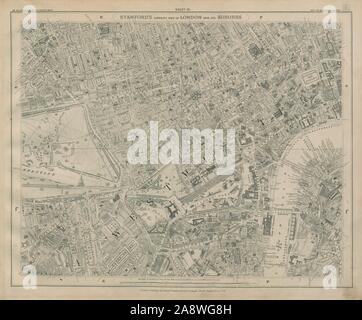 Stanford Library map of London Sheet 10 Mayfair Marylebone Westminster 1895 Stock Photo