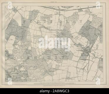Stanford Library map of London Sheet 32 Chislehurst Foots Cray Sidcup 1895 Stock Photo