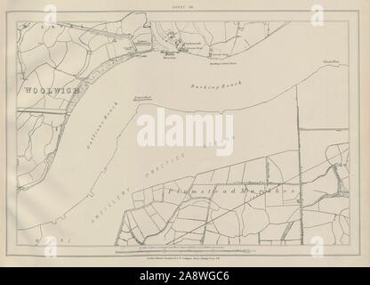 Stanford Library map of London Sheet 26 Woolwich Beckton Thamesmead 1895 Stock Photo