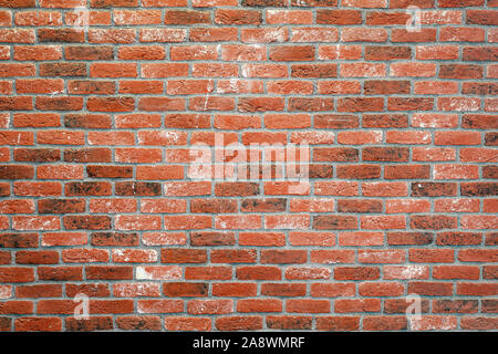 Red and brown bricks on the wall decoration for background. Stock Photo