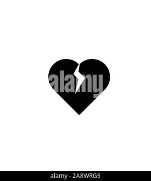 broken heart silhouette shape icon Stock Vector Image & Art - Alamy