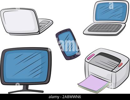 Set of Computer Equipment Stock Vector