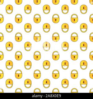 Seamless pattern with outline lock icon for fashion accessories Stock Vector