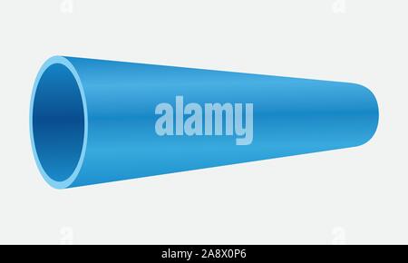 Blue PVC pipe on white background Stock Vector