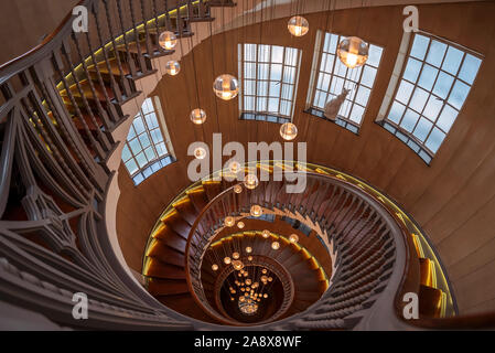 11.09. 2019. London, UK, Staircase of Heal and son department store Stock Photo