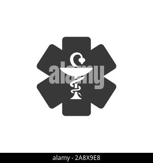 Pharmacy symbol icon. Isolated image. Flat vector illustration Stock Vector