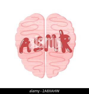 ASMR acronym. Autonomous Sensory Meridian Response text. Stylized hand ...