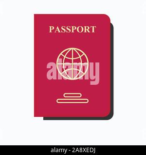 Immigration services passport icon. Stock Vector