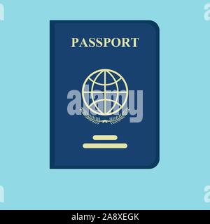 Immigration services passport icon. Stock Vector