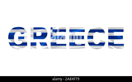 Illustration of the national flag of Greece with the word Greece Stock ...