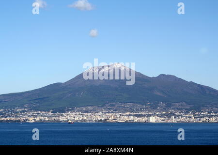 the Vesuvius volcano seen from the Gulf of Castellammare di Stabia Stock Photo