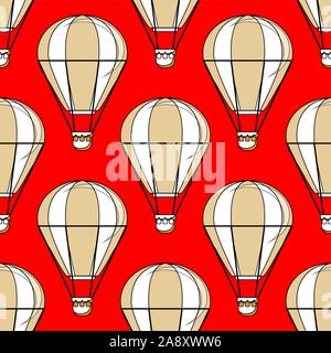 air balloons seamless pattern Stock Vector