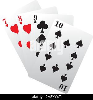 Isolated casino poker cards over a white background - Vector illustration Stock Vector