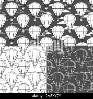 air balloons seamless pattern Stock Vector