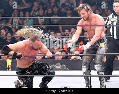 New York New York USA. 09th Nov 2019. Kenny Omega battles Jon