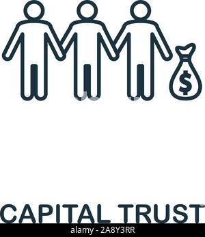 Capital Trust icon outline style. Thin line creative Capital Trust icon for logo, graphic design and more Stock Vector