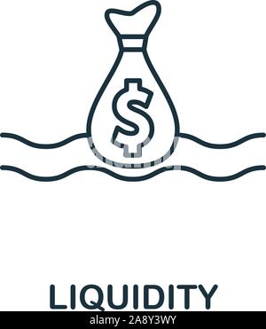Liquidity icon outline style. Thin line creative Liquidity icon for logo, graphic design and more Stock Vector