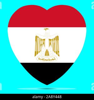 Egypt Flag In Heart Shape Vector illustration Eps 10. Stock Vector