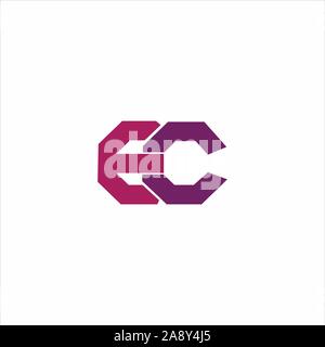 Initial letter  CE or EC logo vector logo design Stock Vector
