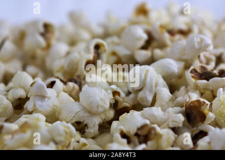 Close-up of freshly made homemade popcorn with unfocused background area Stock Photo
