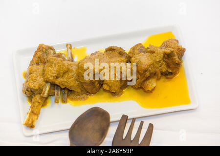 Nawabi food – Mutton curry with gravy. This types of food are too flavourful and delicious. Stock Photo