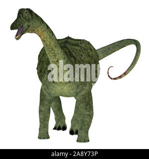 Saltasaurus was a herbivorous sauropod dinosaur that lived in Argentina during the Cretaceous Period. Stock Photo