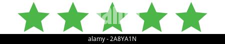5 Stars Green Eco | Customer Rating | Websites Review Stock Vector