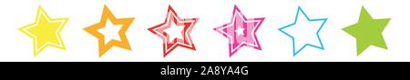 Star Colorful Colored | Icon | Logo | Variations Stock Vector