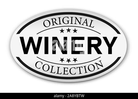 Wine label isolated on white background. Design element. Template for logo, signage, branding design. Vector illustration Stock Vector