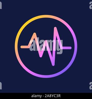Abstract Colorful Audio Wave in circle vector Logo Sign Symbol Icon. Stock Vector