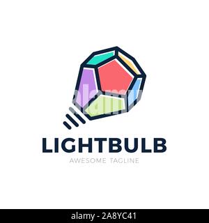 Light bulb as an idea concept in polygon style. vector lamp logo. Safe planet energy concept. Stock Vector