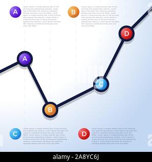 Abstract financial chart with uptrend line graph on gray background. Vector illustration. Stock Vector