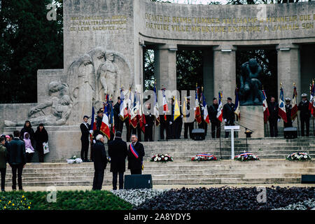 Reims France November 11, 2019 View of Veterans participating in the Armistice Commemoration Ceremony in the morning in Reims Stock Photo