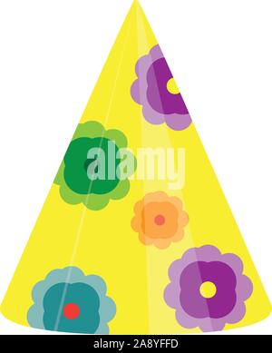 Isolated party hat over a white background - Vector illustration Stock Vector