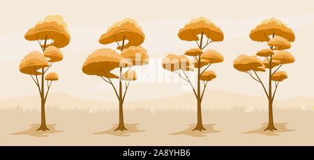 Autumn. Trees set Stock Vector