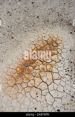 Patch of cracked dried mud in the Outback, New South Wales, NSW, Australia Stock Photo