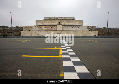 Nuremberg, Germany - October 24th 2019: Remains of the Zeppelinfeld grandstand in Nuremberg, Germany. It is the grandstand from which Adolf Hitler mad Stock Photo