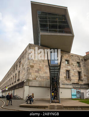 Nuremberg, Germany - October 24th 2019: Exterior view of the Documentation Center which is built within the remains of Congress Hall - part of the Naz Stock Photo