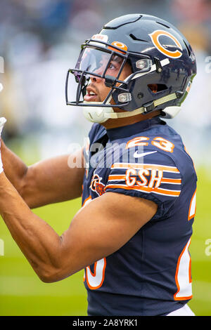 Chicago, Illinois, USA. 10th Nov, 2019. - Bears #23 Kyle Fuller in action before the NFL Game between the Detroit Lions and Chicago Bears at Soldier Field in Chicago, IL. Photographer: Mike Wulf. Credit: csm/Alamy Live News Stock Photo