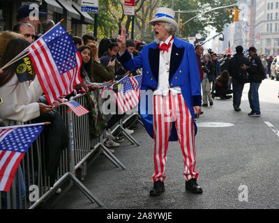 New York, New York, USA. 11th Nov, 2019. Thousands marched up Fifth Avenue in the annual Veterans Day Parade in NYC remembering those who served and those men and women currently in the service. Credit: Milo Hess/ZUMA Wire/Alamy Live News Stock Photo