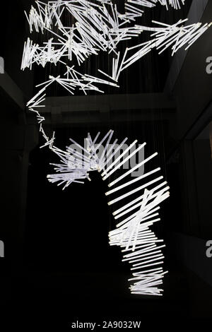 Fluorescent Light Tubes Suspended Art Work Shanghai China Stock Photo fluorescent-light-tubes-suspended-art-work-shanghai-china-stock-photo