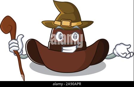 Mascot illustration the featuring cowboy hat witch Stock Vector