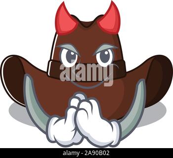Mascot illustration the featuring cowboy hat devil Stock Vector