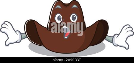 Mascot illustration the featuring cowboy hat surprised Stock Vector