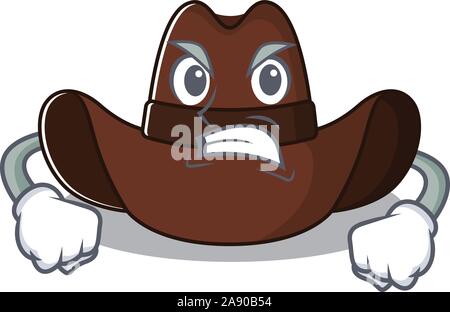Mascot illustration the featuring cowboy hat angry Stock Vector